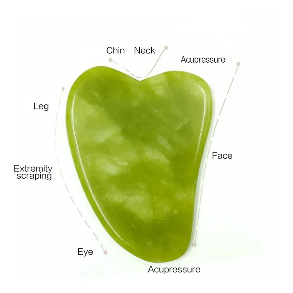 Jade Gua Sha Roller Set – Natural Stone Face Massager