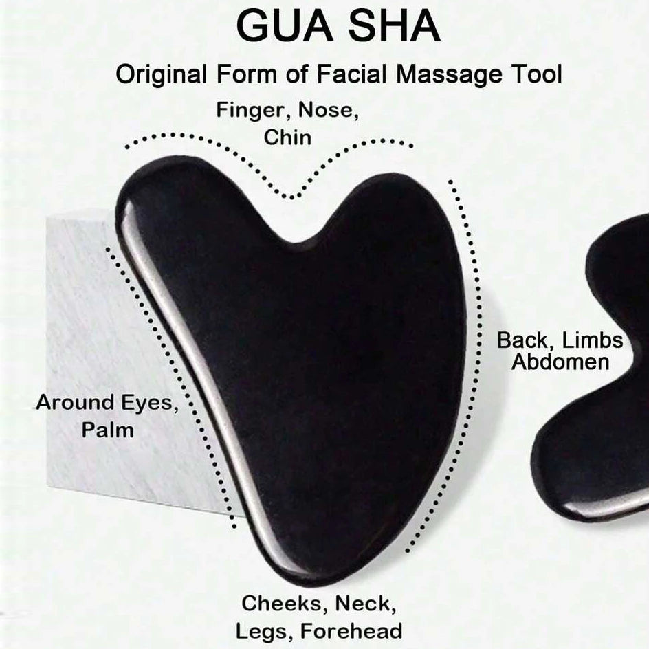 Black Obsidian Gua Sha Board – Facial Sculpting & Lifting Tool